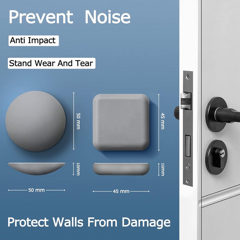 XoYoZo Door Stoppers Wall Protector Buffer Guard Doorknob Door Handle Bumper Self Adhesive Silencer Soft Rubber Crash Pad for Home Office - Image 2